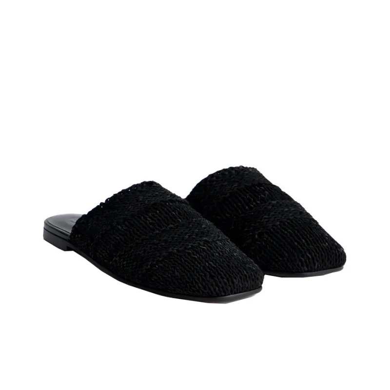 12 STOREEZ Interwoven Leather Mules Women's-3
