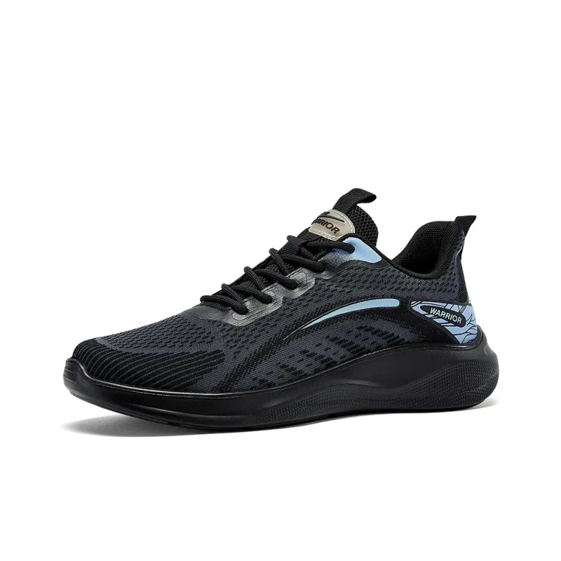 Warrior Non slip Lightweight Low Top Casual Running Shoes Men's Black Blue-1