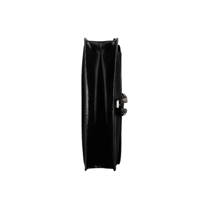 GUCCI Dionysus Patent Leather Crossbody Bag, Shoulder Bag Large Size Women's Black-4