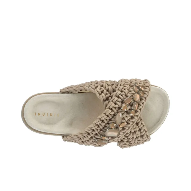 Inuikii Woven Stones 40mm Platform Slides-3