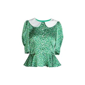 ROEYSHOUSE Shirt Women's Green Multicolor