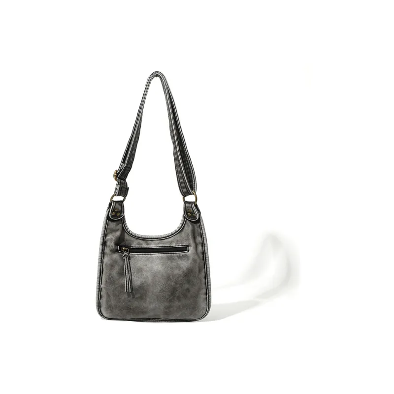 MASTER CANVAS PU Crossbody Bags Shoulder Bags Medium Size Women's Black-2