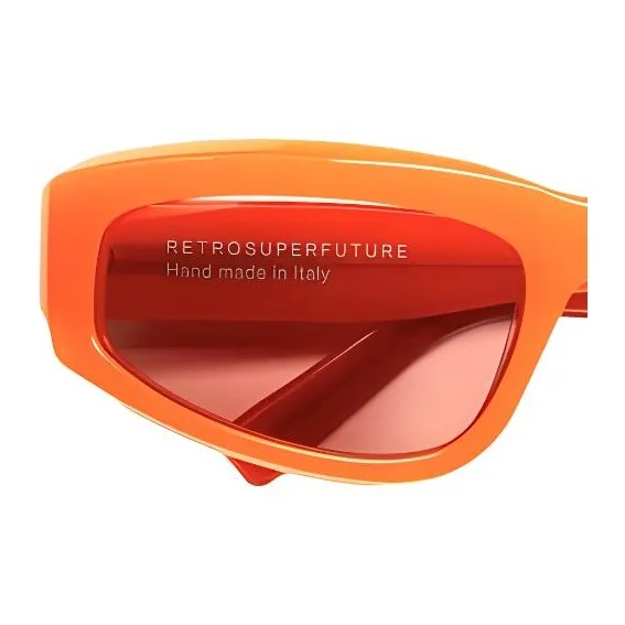 Retrosuperfuture Acetate Irregular Shape Sunglasses Unisex Orange-2