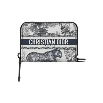 DIOR DiorTravel Technical Fabric Wallet Clutch Card Clip Card Holder Regular Women's Blue