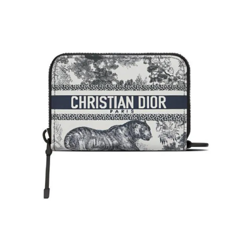 DIOR DiorTravel Technical Fabric Wallet Clutch Card Clip Card Holder Regular Women's Blue-0