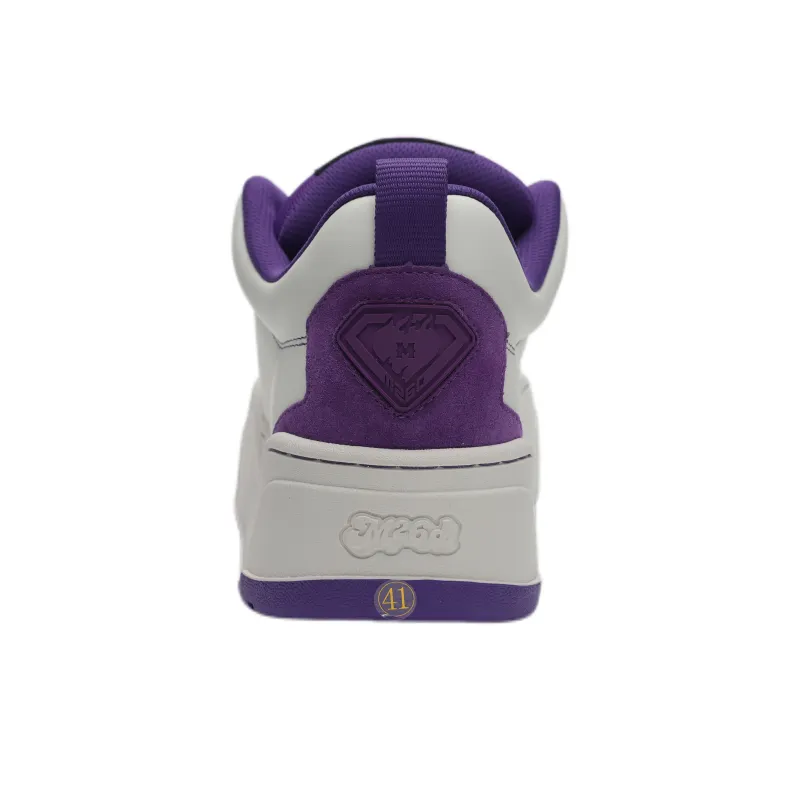 M26D Anti Slip Wear Resistant Low Top Skateboard Shoes Unisex White Purple-3