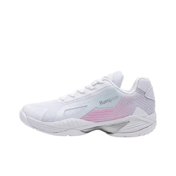 KUMPOO Badminton Shoes Unisex Low Top White Pink