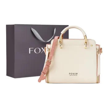 FOXER Cow Leather Crossbody Bag, Refined Handbag, Summer Travel Women's Bag Regular Women's Ecru/Black/Red/Blue