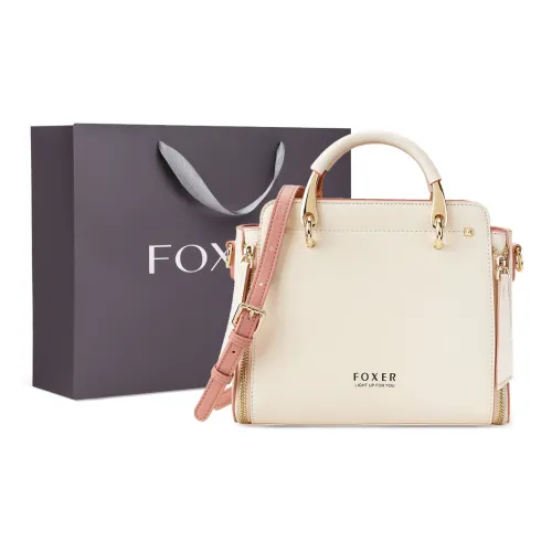 FOXER Cow Leather Crossbody Bag, Refined Handbag, Summer Travel Women's Bag Regular Women's Ecru/Black/Red/Blue