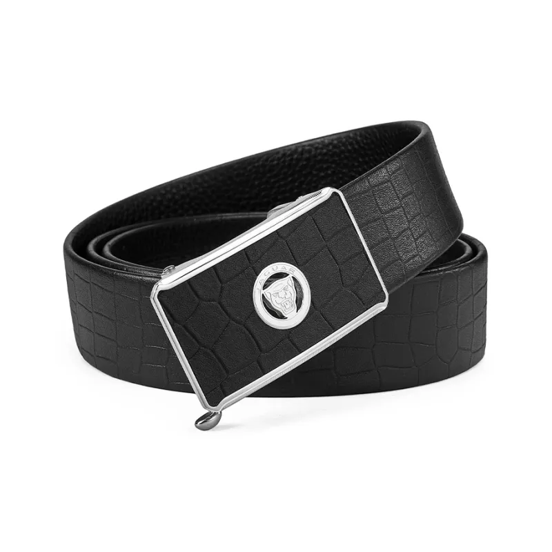 JAGUAR Advanced Men's Versatile Automatic Buckle Genuine Leather Cow Leather Leather Belts Men's Black Width 3.4cm-4
