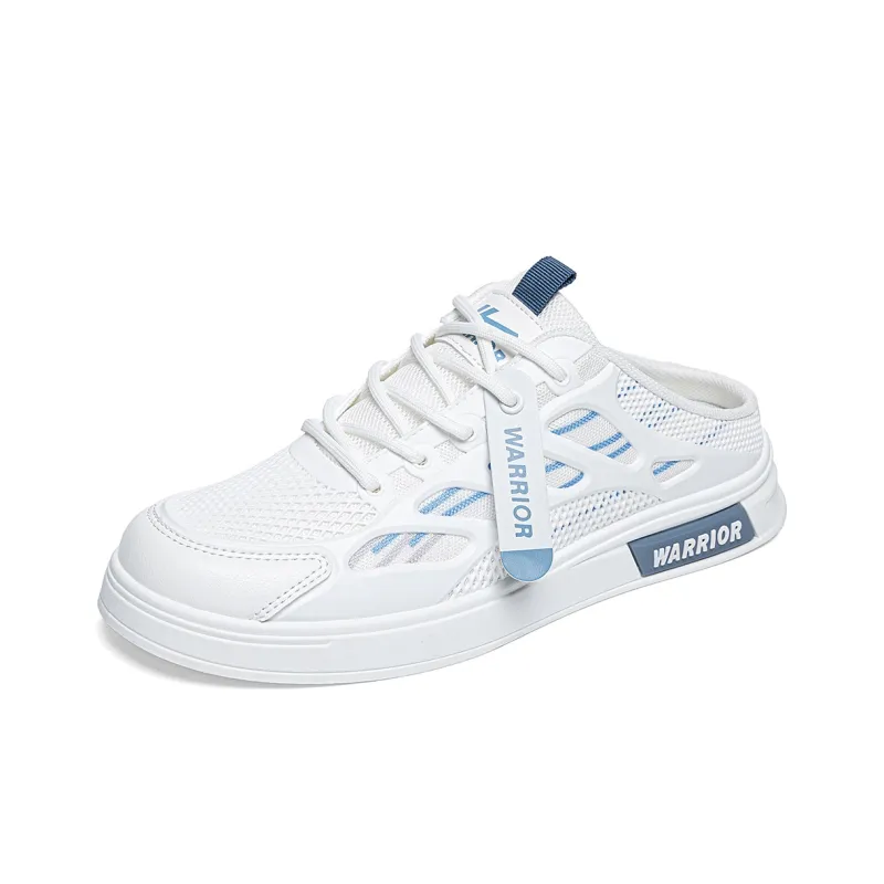 Warrior Wing Series Anti Slip Wear Resistant Skateboard Shoes Men's White Light Blue-1