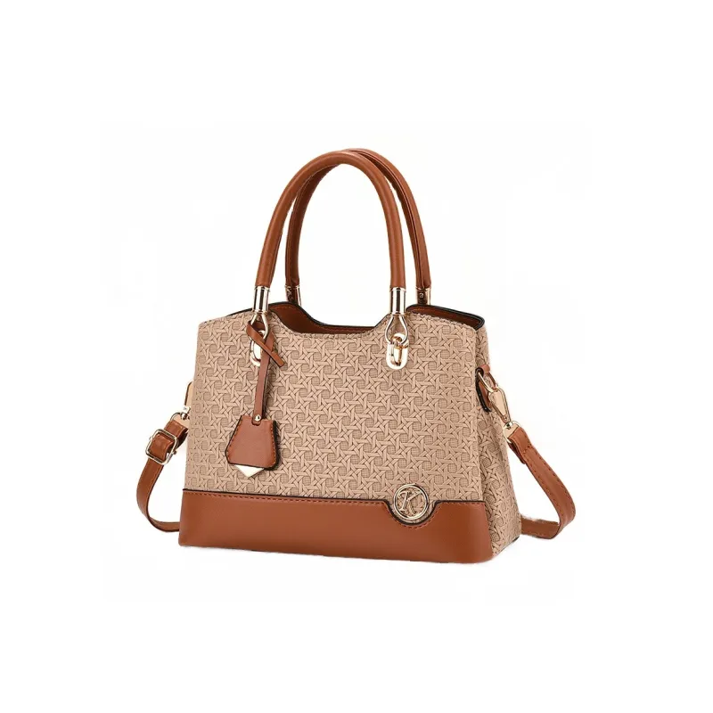Dusen Kangaroo PU Crossbody Bag, One Shoulder Handbag Women's White/Khaki/Black-4