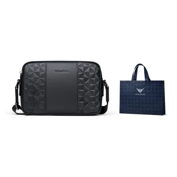 WilliamPOLO Cow Leather Shoulder Bag Men's Black