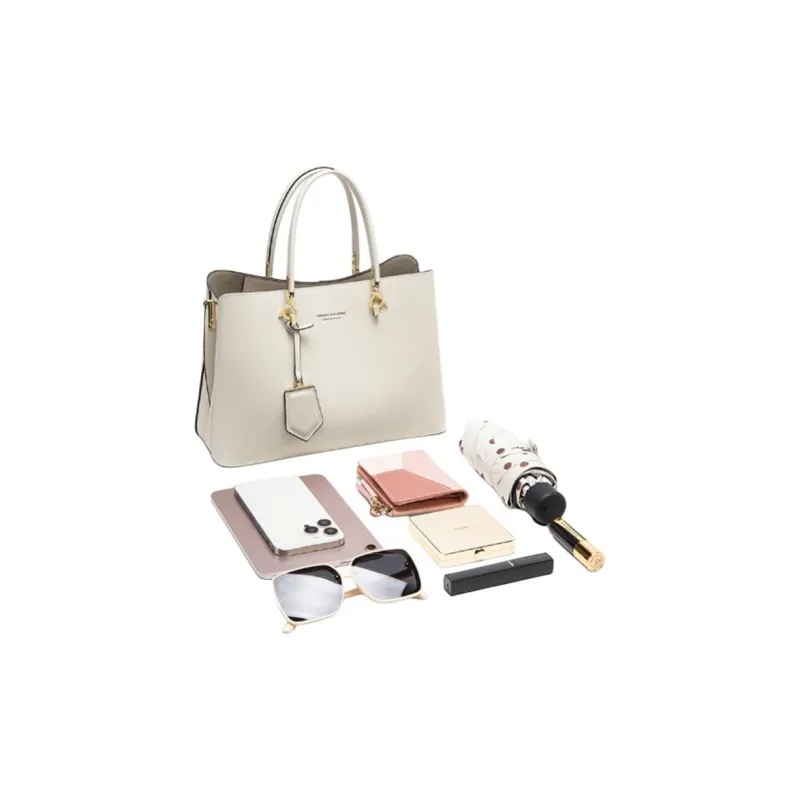 HARSON Cow Leather With Synthetic Leather Handbag, Shoulder Bag, Crossbody Bag Regular Women's White-4