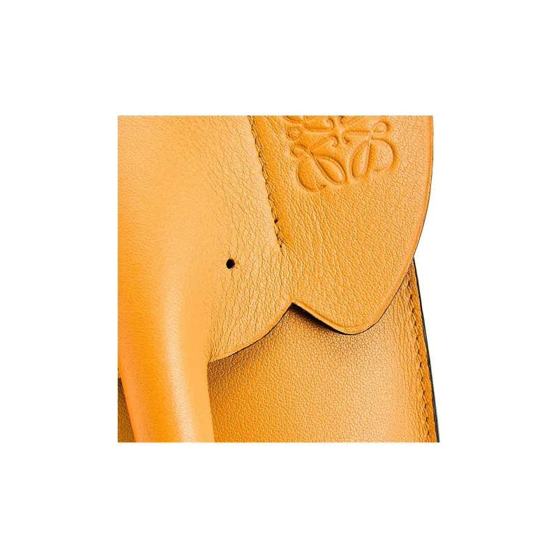 LOEWE Elephant Pocket Cow Leather Cell Phone Pouch Shoulder Bag Crossbody Bag Women's Yellow-3