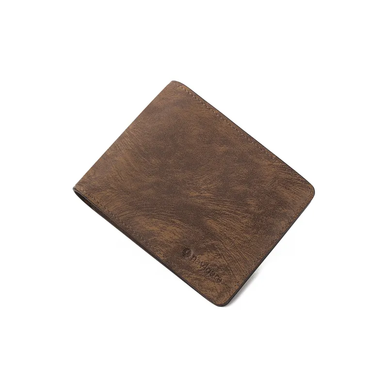 NAVIGARE Top Grain Cow Leather Wallet Money Clip Card Holder Men's Coffee-3