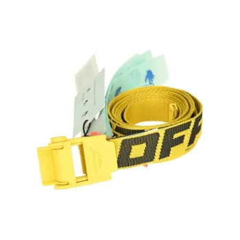 OFF WHITE Emblem Logo Smooth Buckle Belt Men's Yellow