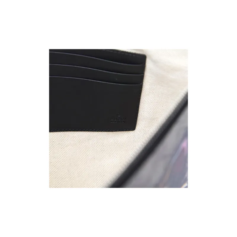 GUCCI Artificial Leather Clutch Men's Ebony & Black-4