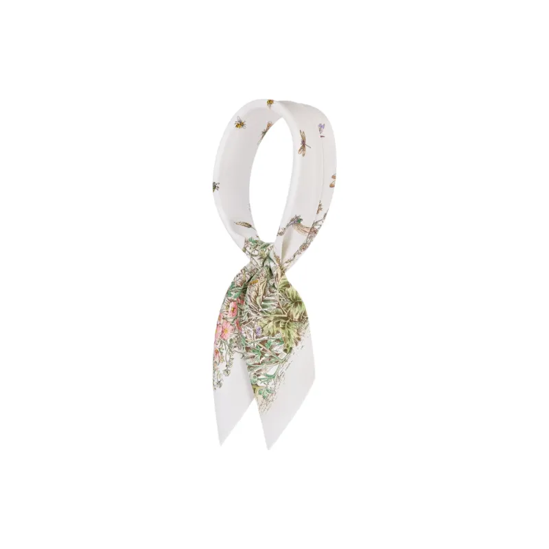DIOR Silk Silk Scarves Unisex Beige-2