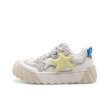 STARTER Chip Heeled Shoes Anti Slip Wear Resistant Low Top Skateboard Shoes Unisex White