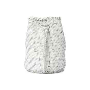 Dragon Diffusion Cow Leather Bucket Bag, Handbag, Shoulder Bag, Crossbody Bag Regular Women's White