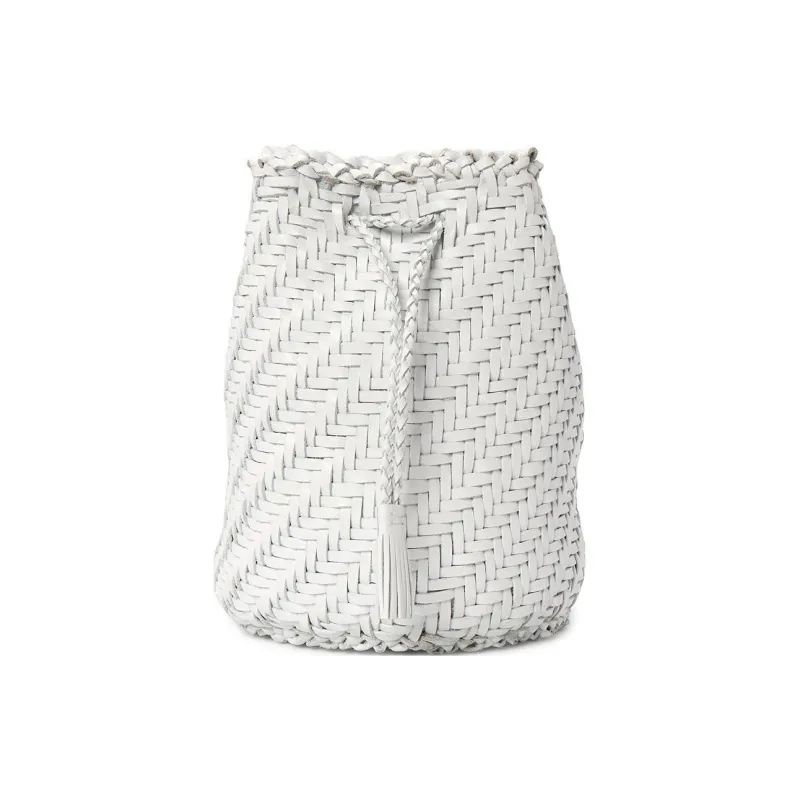 Dragon Diffusion Cow Leather Bucket Bag, Handbag, Shoulder Bag, Crossbody Bag Regular Women's White-0