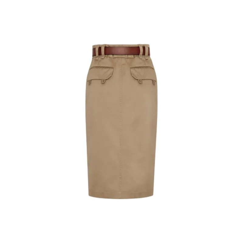 SAINT LAURENT Belted Pencil Skirt-1