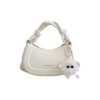 Boniu PU Saddle Bag Shoulder Bag Crossbody Bag Handbag Regular Women's Ecru/Khaki/Brown
