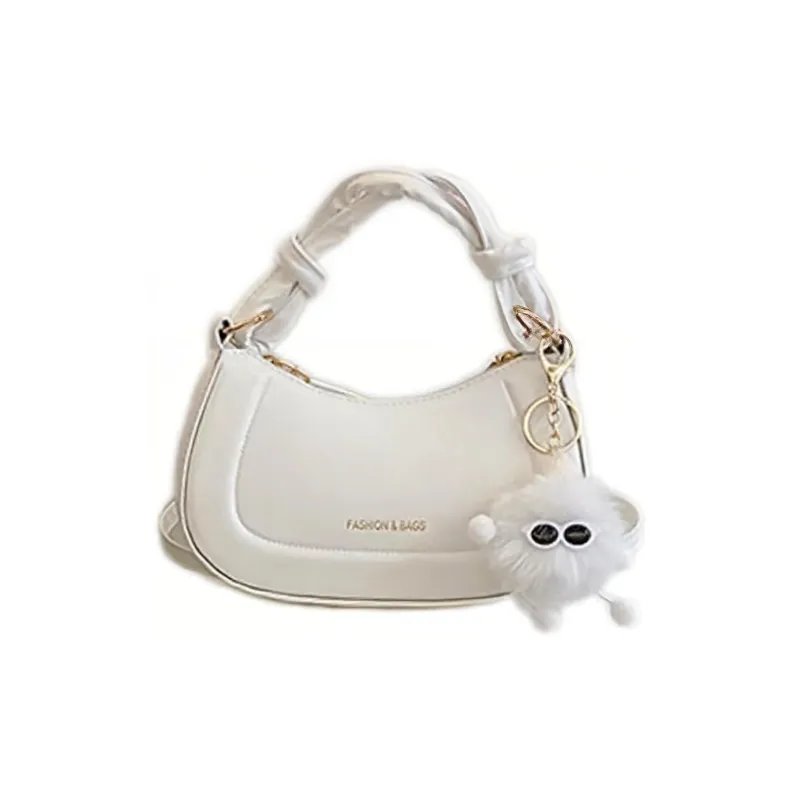 Boniu PU Saddle Bag Shoulder Bag Crossbody Bag Handbag Regular Women's Ecru/Khaki/Brown-0