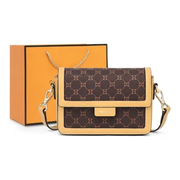 MashaLanti Pvc Shoulder Bag Regular Women's Dark Brown & Apricot/Brown/Coffee