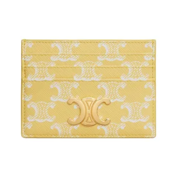 CELINE Triomphe Canvas Card Holder Women's Bright Yellow