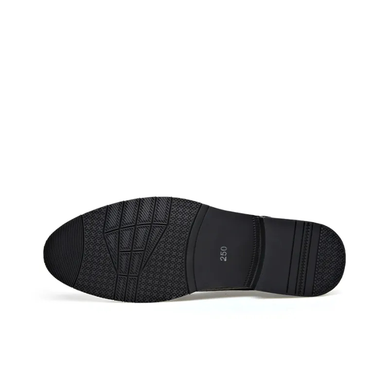 Romon Dress Shoes Men Low Top Black-14