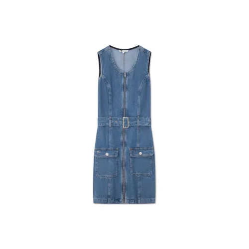 Tommy Hilfiger Sleeveless Dresses Women's Denim Blue