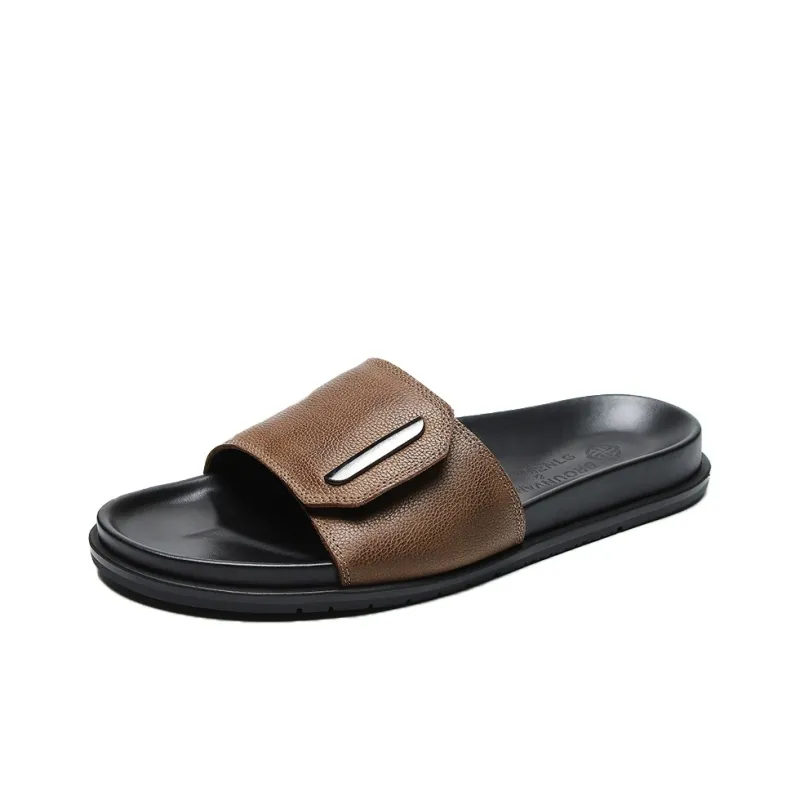 Brounvanm Slide Slippers Men Khaki/Black-0