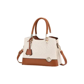Dusen Kangaroo PU Crossbody Bag, One Shoulder Handbag Women's White/Khaki/Black