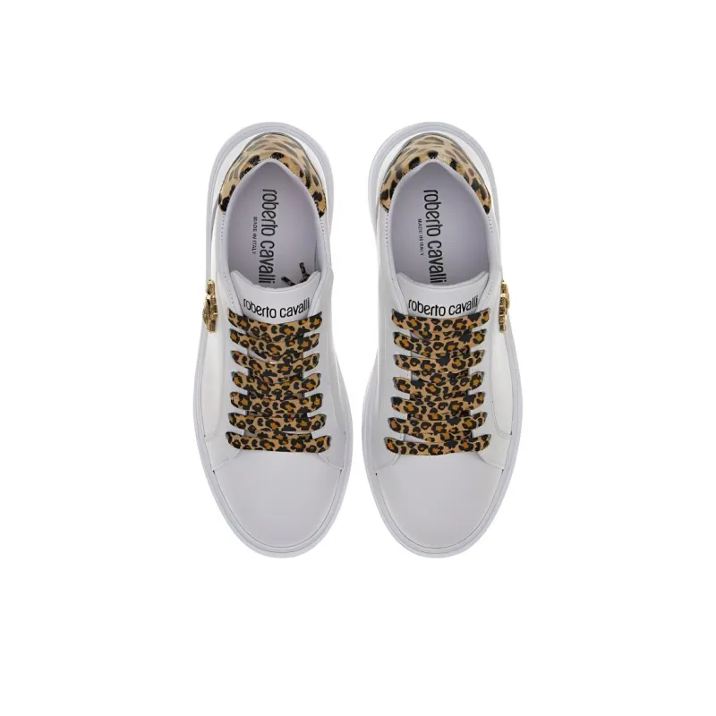 Roberto Cavalli Monogram RC Low-Top Skateboard Shoes Women's White-4