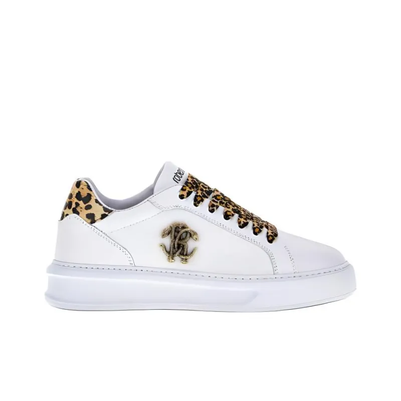 Roberto Cavalli Monogram RC Low-Top Skateboard Shoes Women's White-1