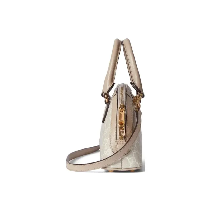 GUCCI Ophidia Canvas With Leather Shoulder Bag, Crossbody Bag, Handbag Small Size Women's Beige & White-2