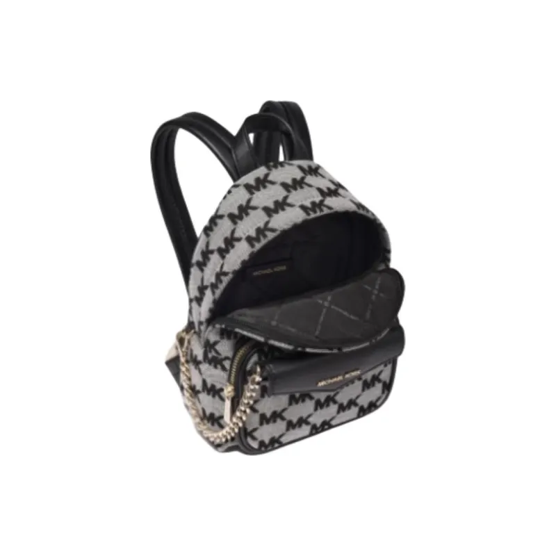 MICHAEL KORS Maisie Artificial Leather Backpack Small Size Women's Black & White-1