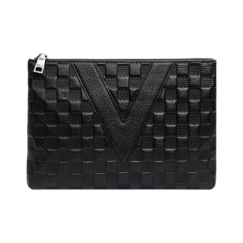 DOSRFINI Genuine Leather Top Grain Cow Leather Clutch Regular Men's