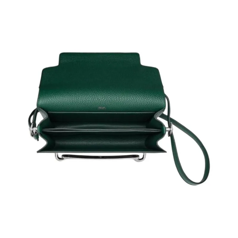 HERMES Roulis Taurillon Clemence Leather Shoulder Bag Crossbody Bag Women's 6O Vert Cypres Pine Green Cyan-3