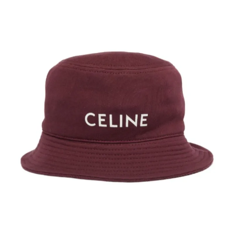 CELINE Cotton Bucket Hats Men's Red-0