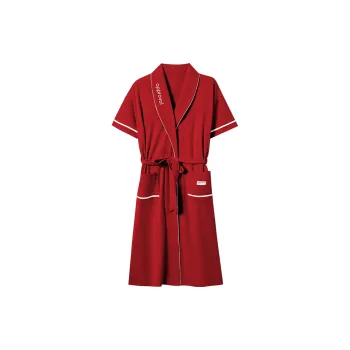 ROUKEER Pajama Robe Women's Red