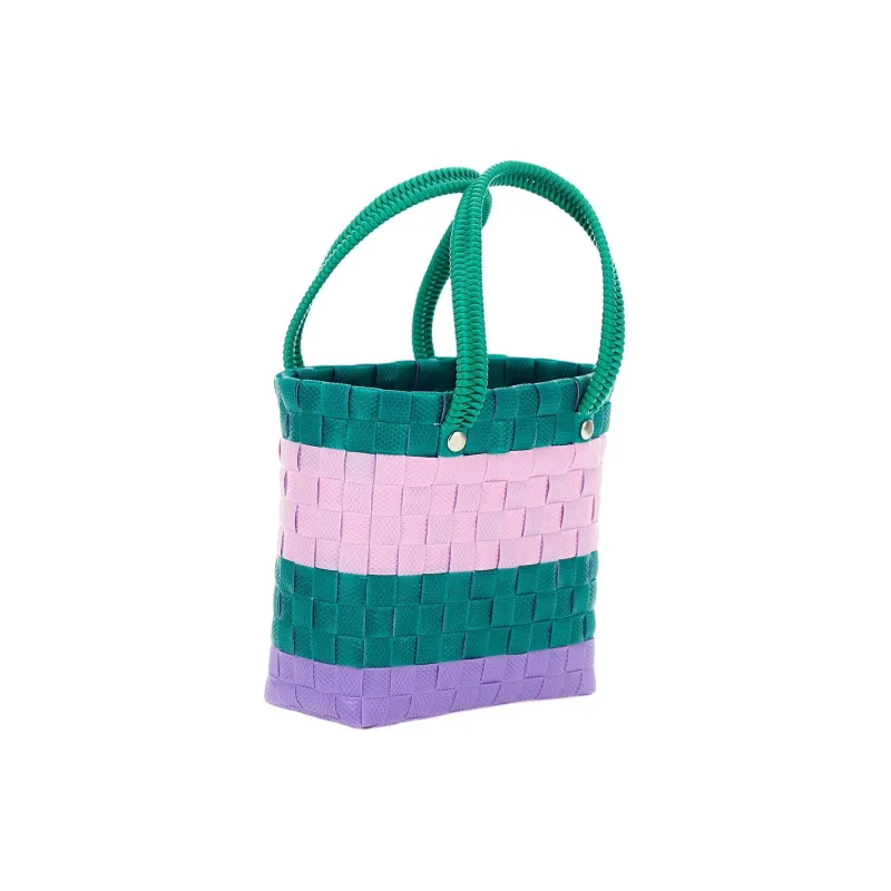 MARNI Polypropylene Tote Bag, Shopping Bag, Shoulder Bag, Handbag Kids' Green & Pink & Purple-2