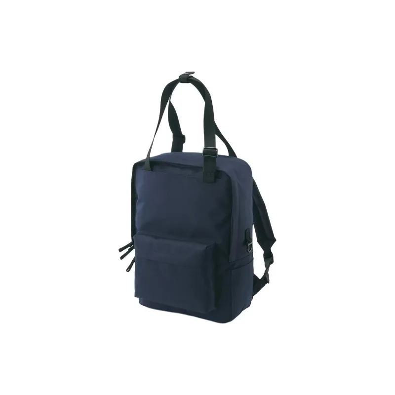 MUJI Polyester Handbag Backpack Unisex Green/Navy Blue-0