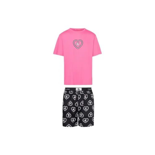 CK/Calvin Klein S/S BOXER SET Pajama Set Europe Version Men's Pink Black