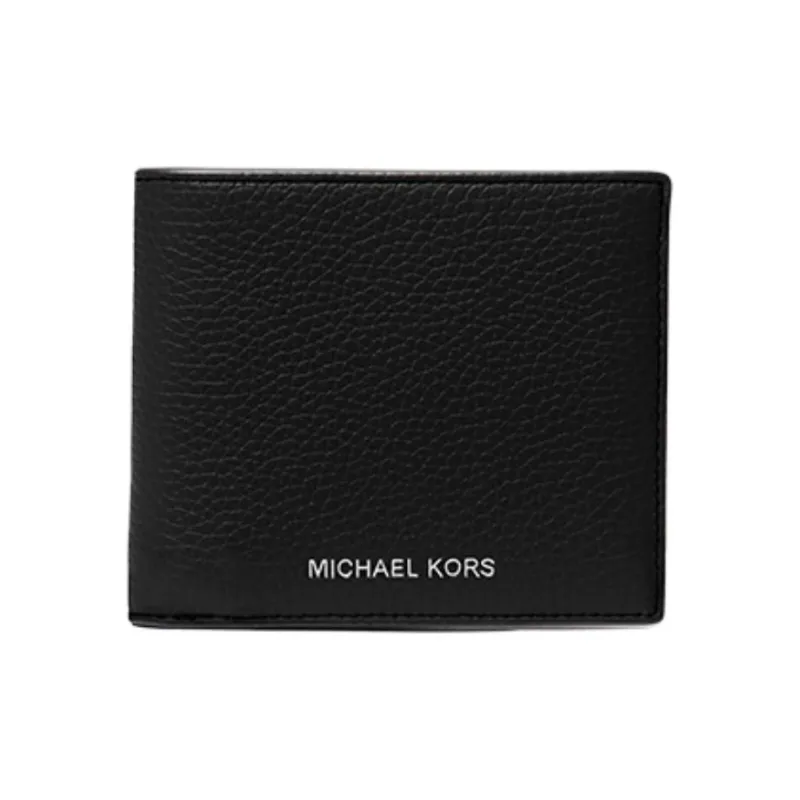 MICHAEL KORS Cow Leather Foldable Wallet Men's Black-0