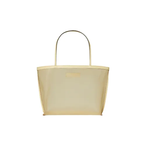 TORY BURCH Thin Tulle Fabric With Nappa Leather Trim Tote Bag Shopping Bag Shoulder Bag Handbag Women's Sand