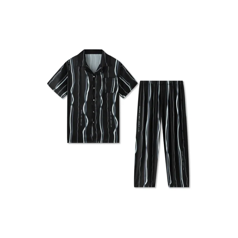 Good Fortune Pajama Set Men's Black-0