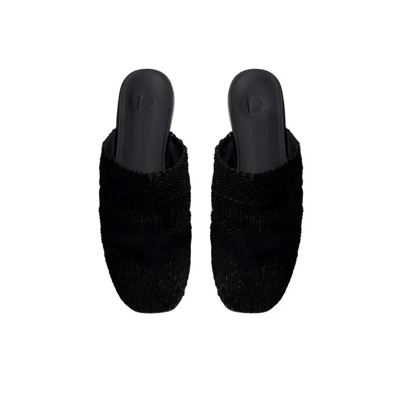 12 STOREEZ Interwoven Leather Mules Women's-4